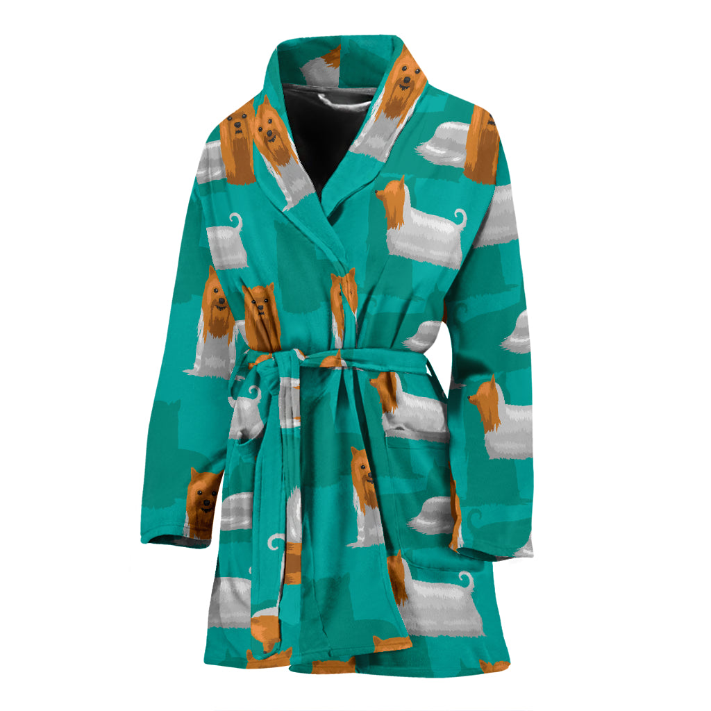 Silky Terriers Print Design LKS301 Women Bathrobe