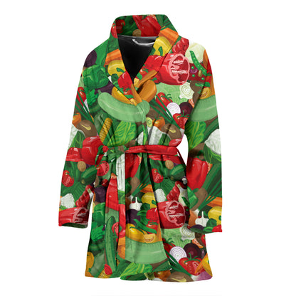 Salad Mix Vegetableprint Design LKS301 Women Bathrobe