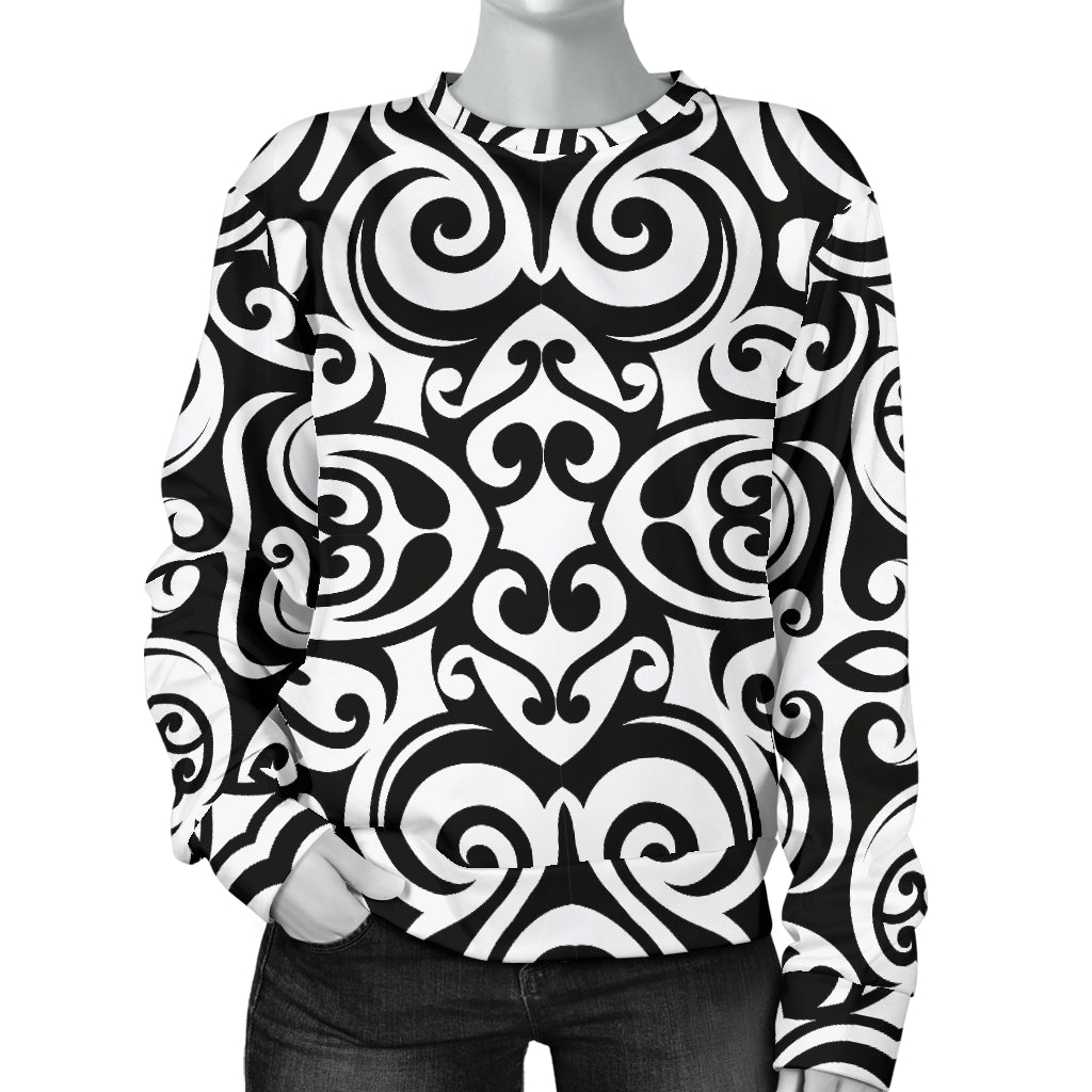 Polynesian Tattoo Pattern Women Long Sleeve Sweatshirt
