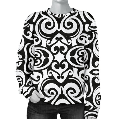 Polynesian Tattoo Pattern Women Long Sleeve Sweatshirt