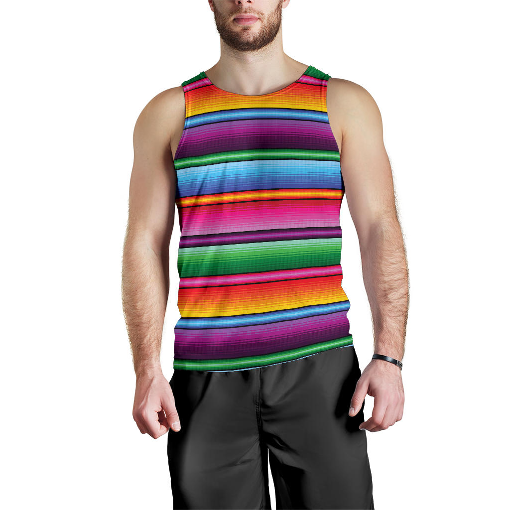 Mexican Blanket Colorful Print Pattern Men Tank Top