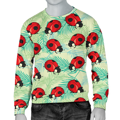 Ladybug Cute Print Pattern Men Long Sleeve Sweatshirt