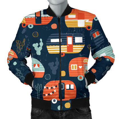 Camper Caravan Print Pattern Men Bomber Jacket