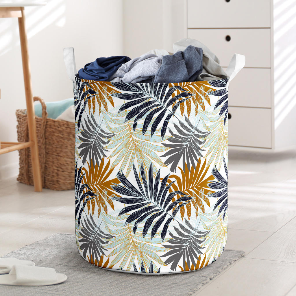 Colorful Tropical Palm Leaves Laundry Basket