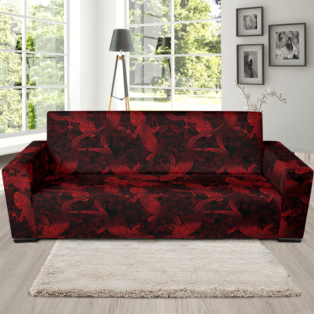 Gecko Pattern Print Design 04 Sofa Slipcover