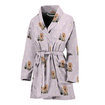 Yorkshire Terriers Print Design LKS302 Women Bathrobe