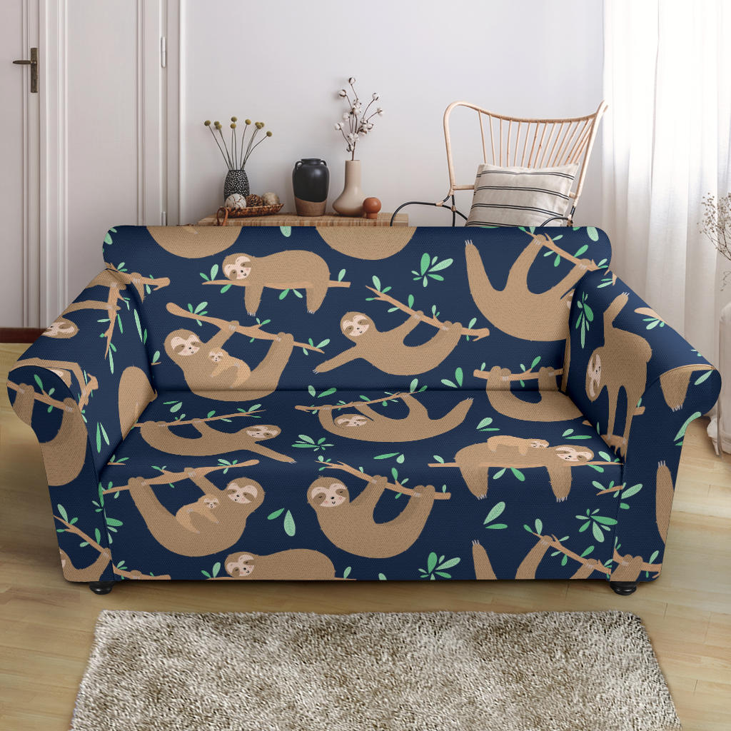 Sloth Print Design LKS307 Loveseat Couch Slipcover