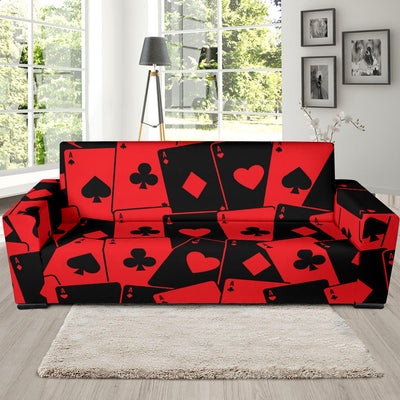 Poker Cards Pattern Print Design A01 Sofa Slipcover