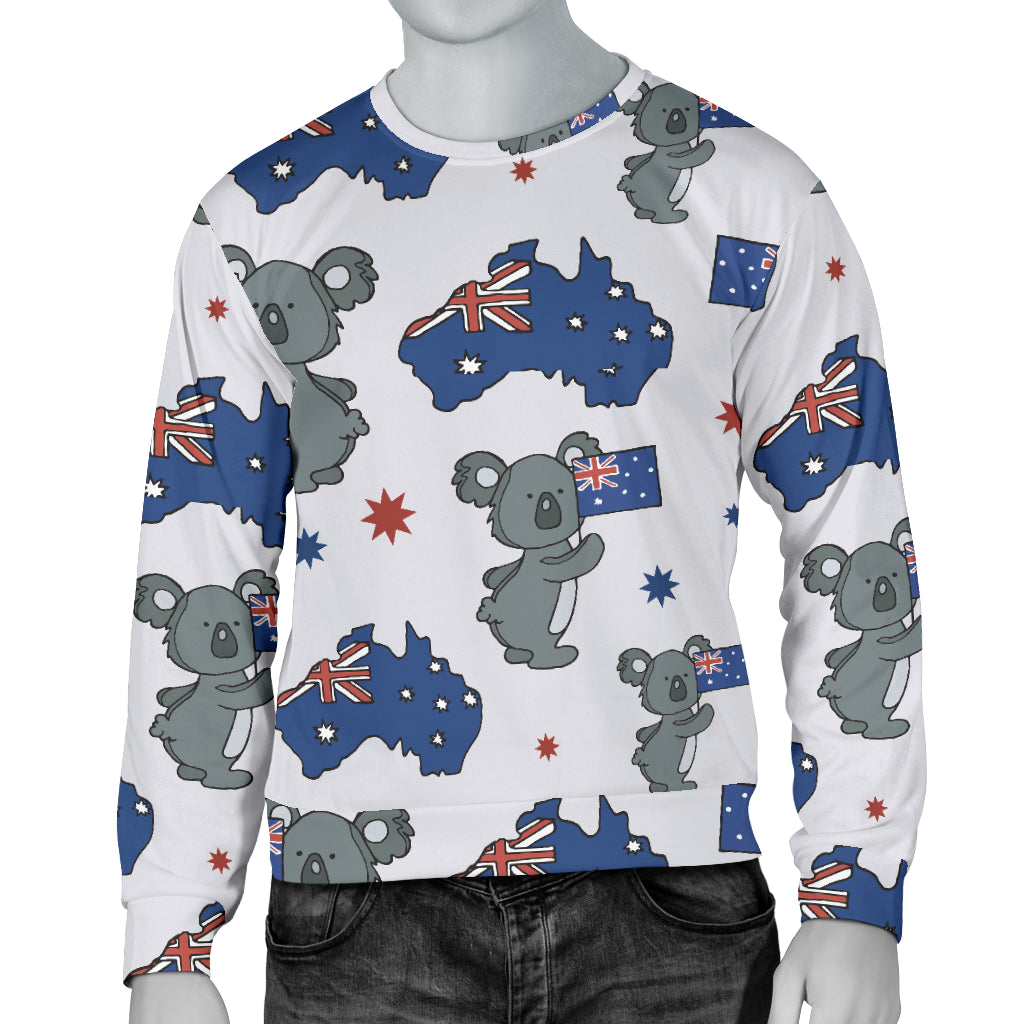 Koala Australia Day Themed Design Men Long Sleeve Sweatshirt