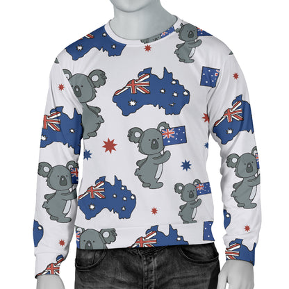 Koala Australia Day Themed Design Men Long Sleeve Sweatshirt
