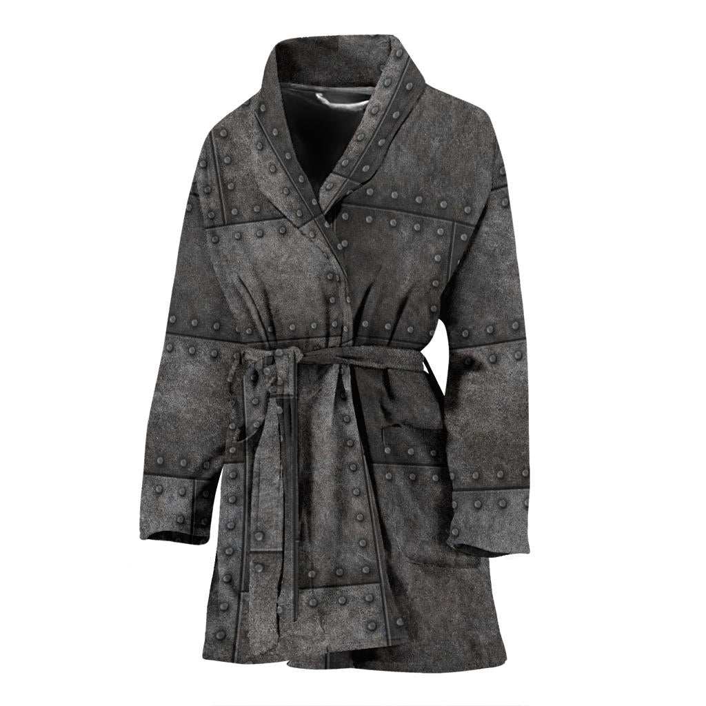 Armor Pattern Print Design 02 Women Bathrobe