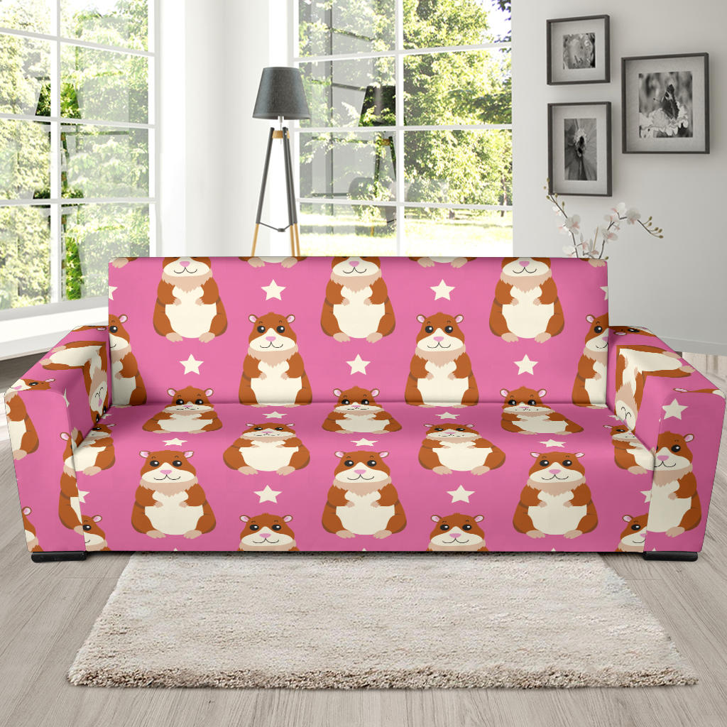 Hamster Cute Pattern Print Design 02 Sofa Slipcover
