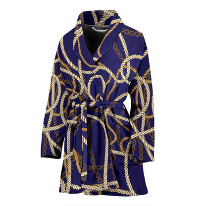Rope Pattern Print Design A01 Women Bathrobe