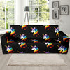 Rainbow Unicorn Pattern Print Design A03 Sofa Slipcover