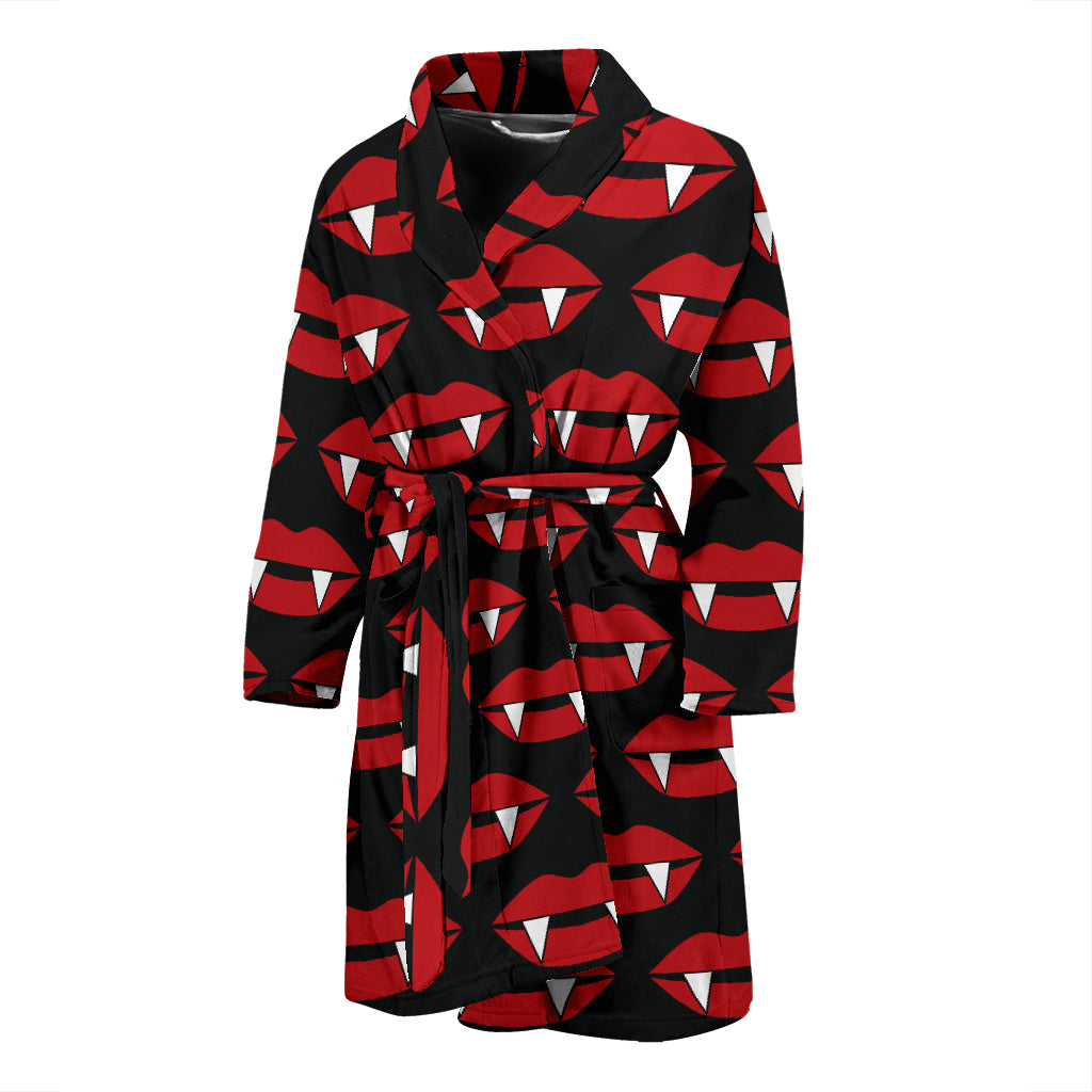 Vampire Lips Print Design LKS302 Men Bathrobe