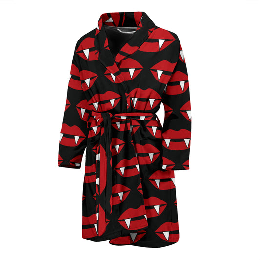 Vampire Lips Print Design LKS302 Men Bathrobe