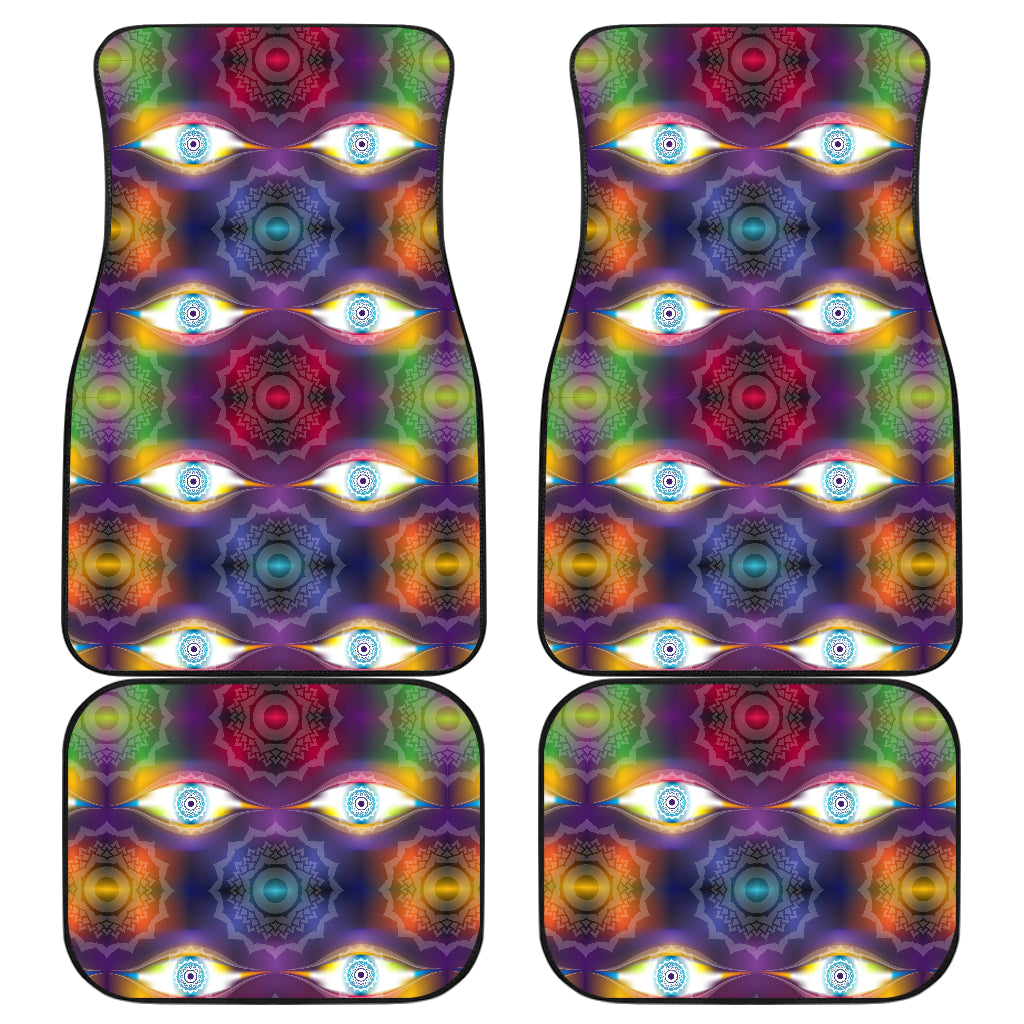 Chakra Eye Print Pattern Car Floor Mats Front Back