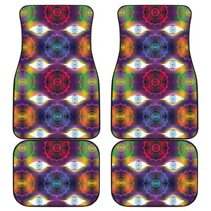 Chakra Eye Print Pattern Car Floor Mats Front Back