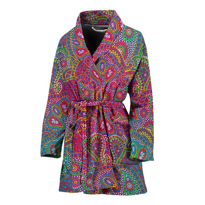 Boho Pattern Print Design 02 Women Bathrobe