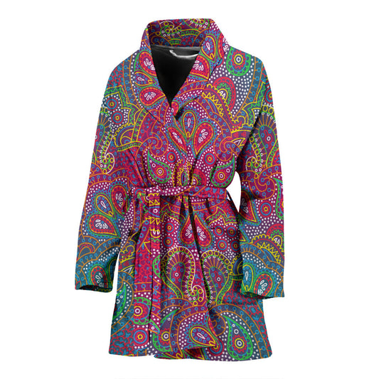 Boho Pattern Print Design 02 Women Bathrobe