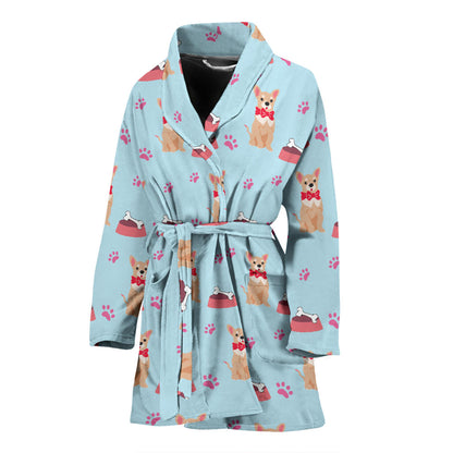 Chihuahua Pattern Print Design 05 Women Bathrobe