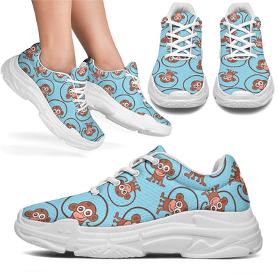 Monkey Cute Design Themed Print Chunky Sneakers