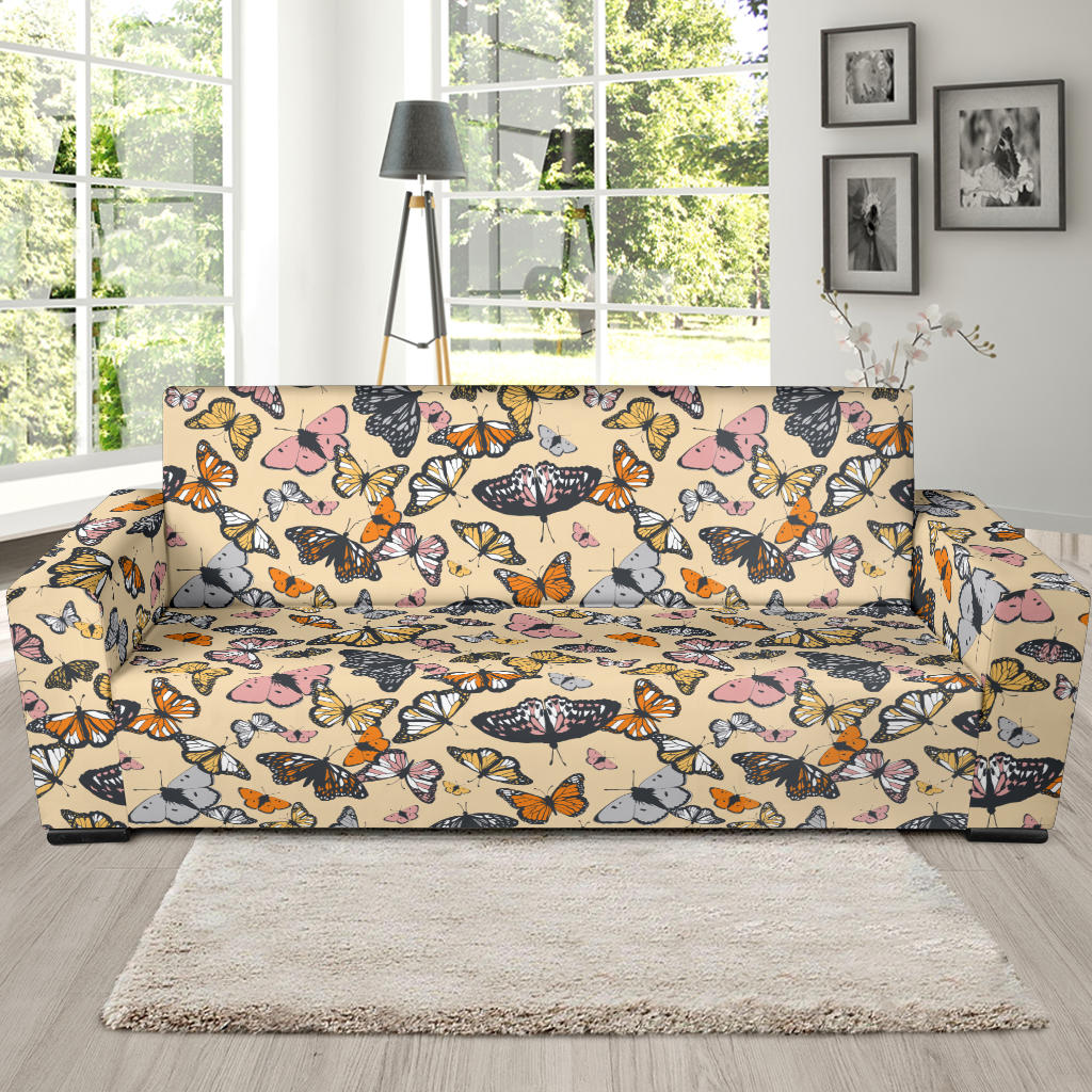 Butterfly Pattern Print Design 04 Sofa Slipcover