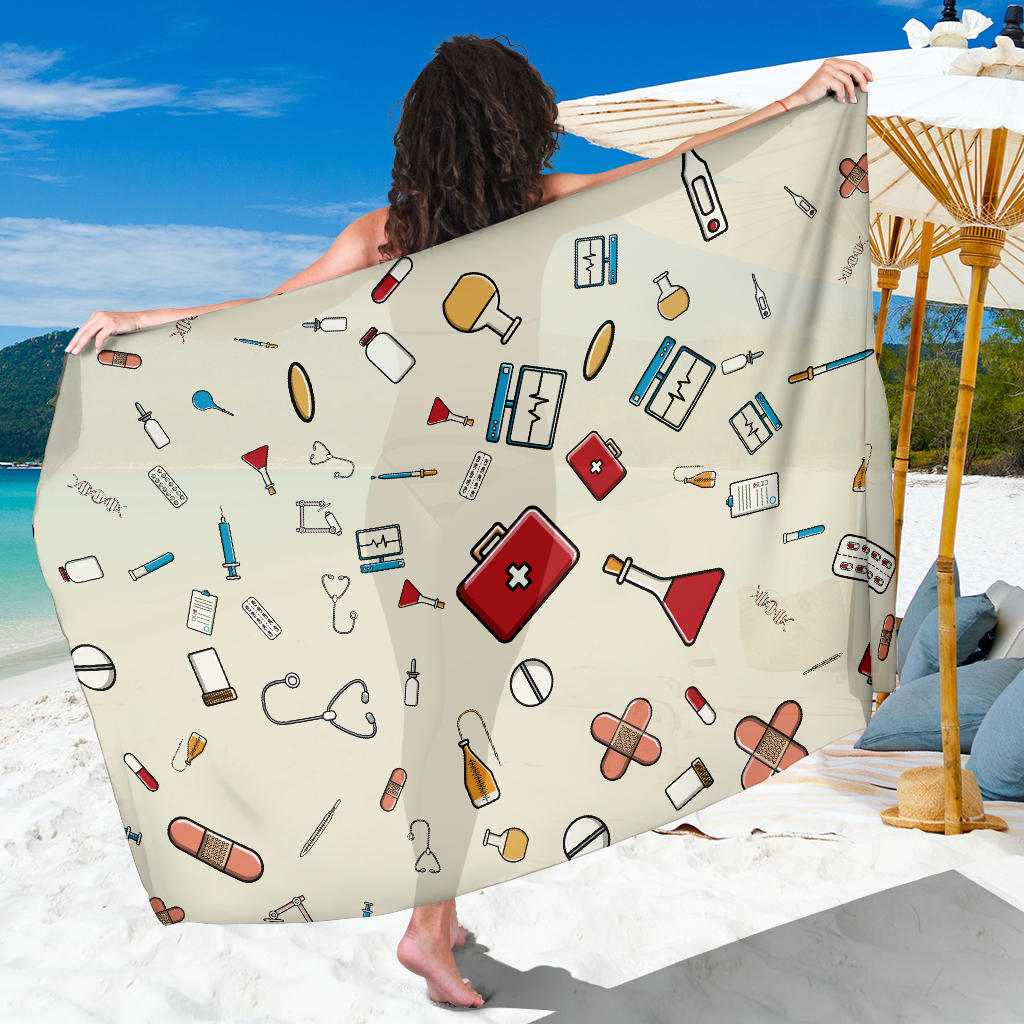 Nurse Pattern Print Design A04 Sarong Pareo Wrap