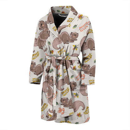Squirrel Print Design LKS307 Men Bathrobe