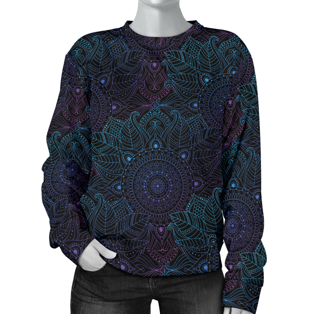 Boho Floral Mandala Women Long Sleeve Sweatshirt