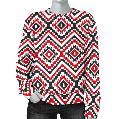 Native American Themed Tribal Print Women Long Sleeve Sweatshirt