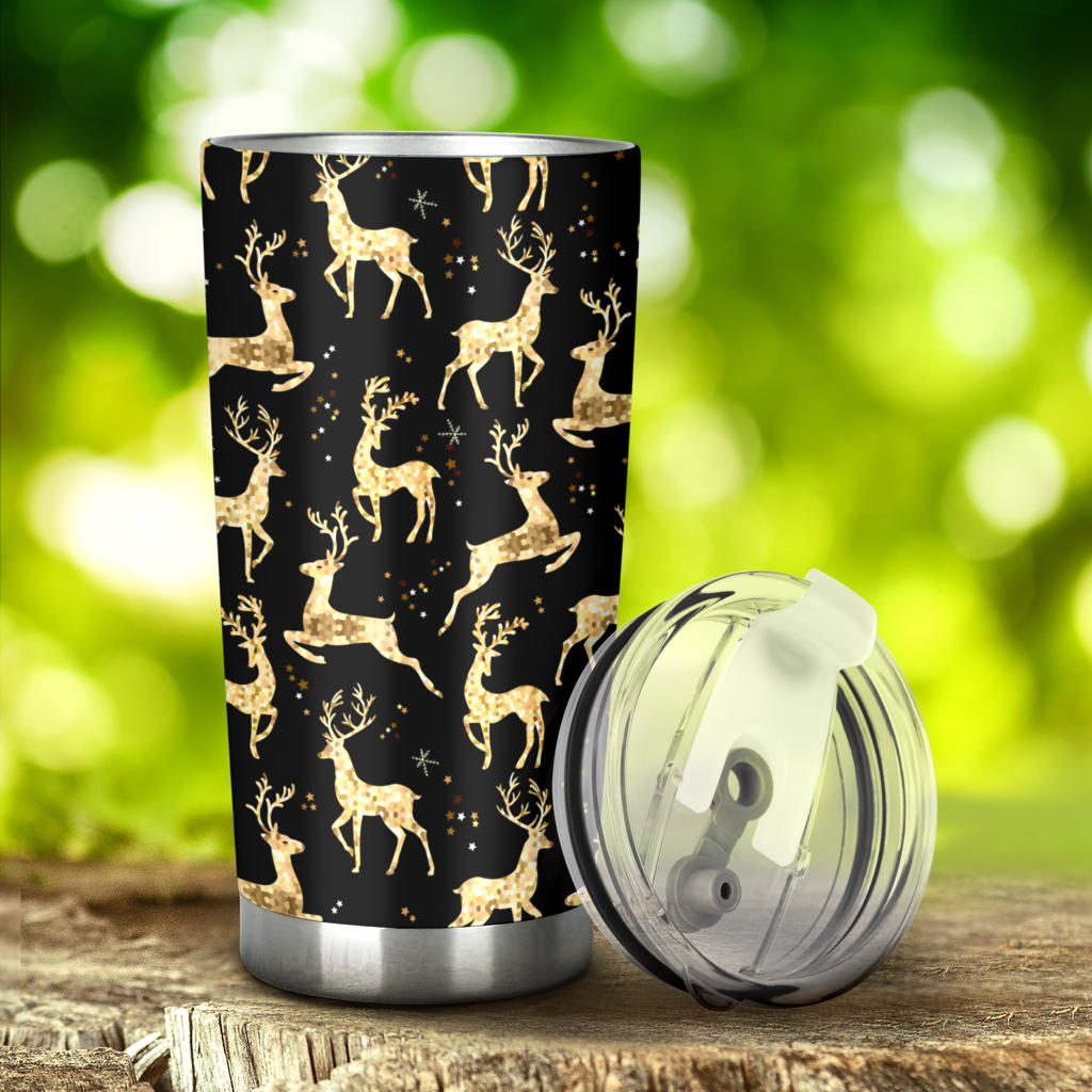 Deer Gold Pattern Tumbler