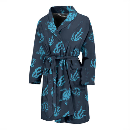 Sea Turtle Print Design LKS307 Men Bathrobe