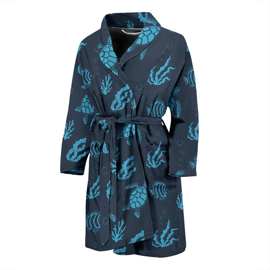 Sea Turtle Print Design LKS307 Men Bathrobe