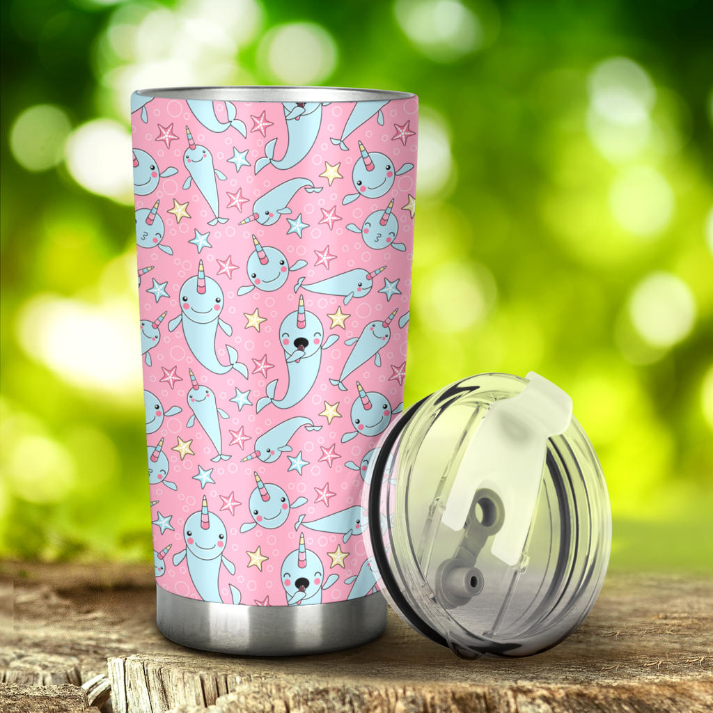 Narwhal Cartoon Cute Print Tumbler