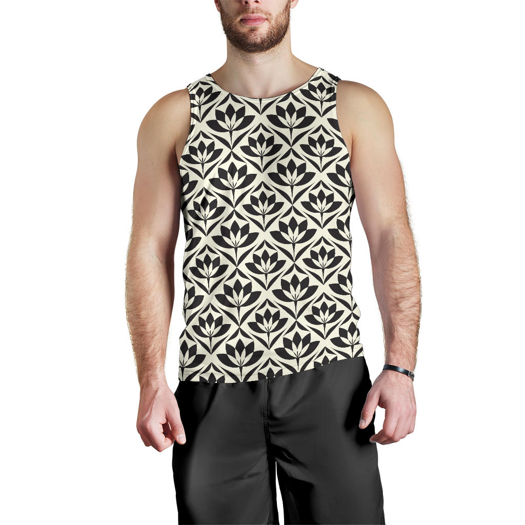 Lotus Pattern Print Men Tank Top
