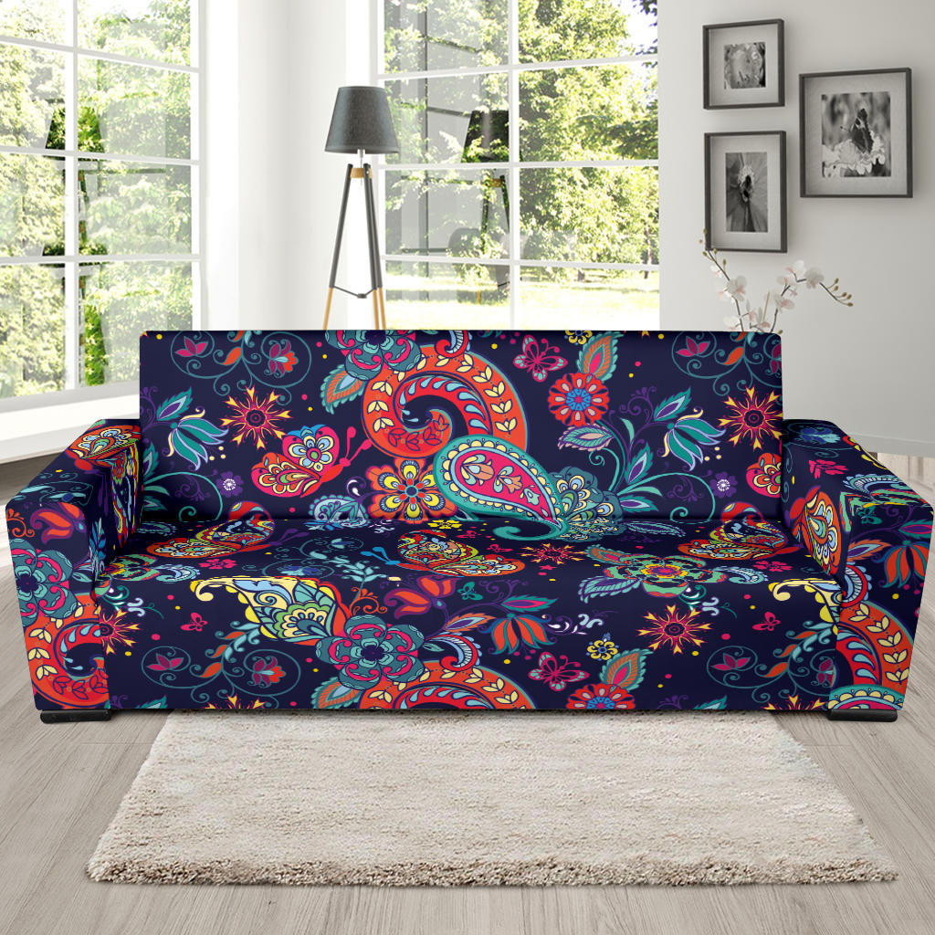 Paisley Boho Pattern Print Design A06 Sofa Slipcover