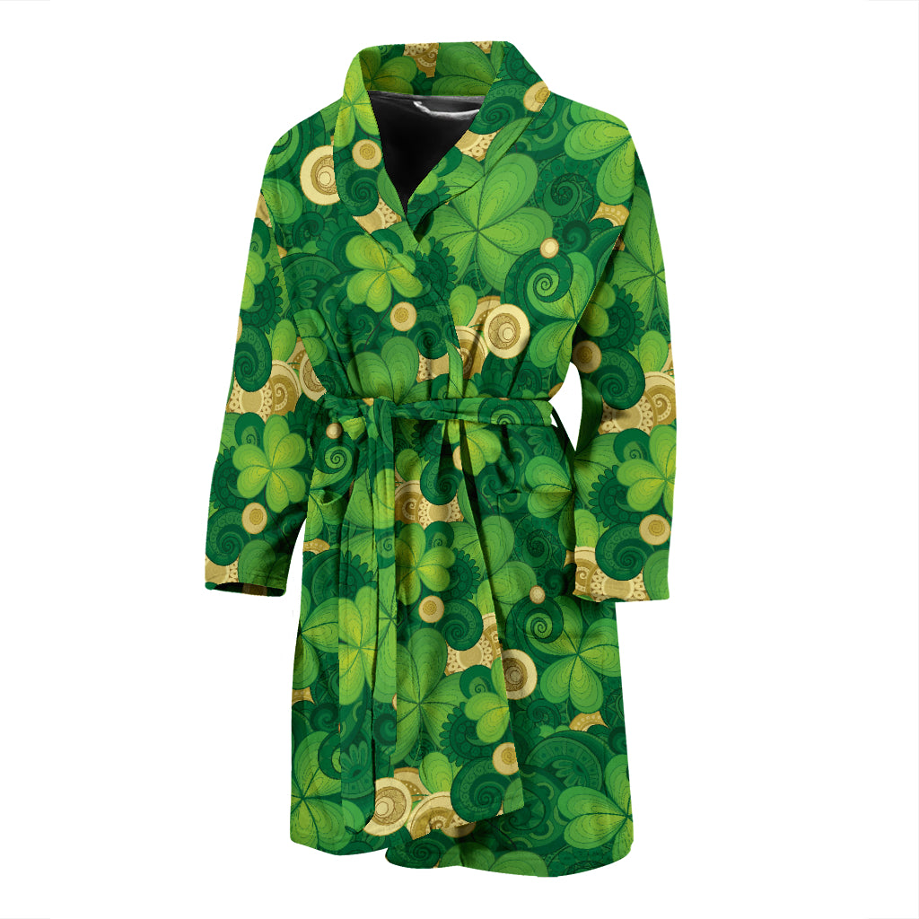 Shamrock Print Design LKS301 Men Bathrobe
