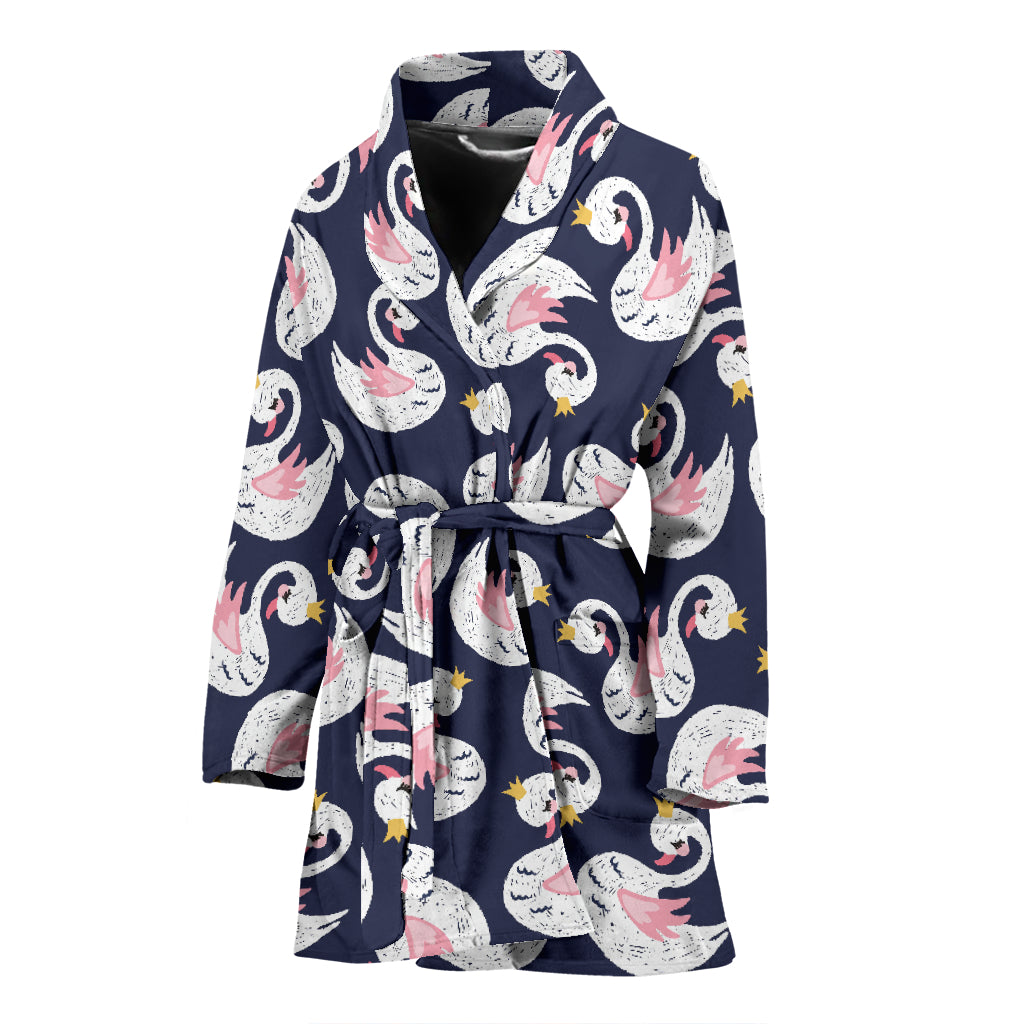 Swan Print Design LKS403 Women Bathrobe