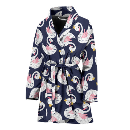 Swan Print Design LKS403 Women Bathrobe