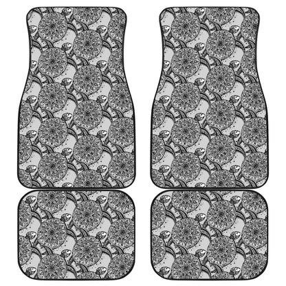 Tribal Turtle Polynesian Themed Print Car Floor Mats Front Back