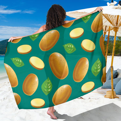Potato Pattern Print Design A04 Sarong Pareo Wrap