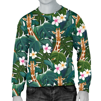 Giraffe Jungle Design Print Men Long Sleeve Sweatshirt