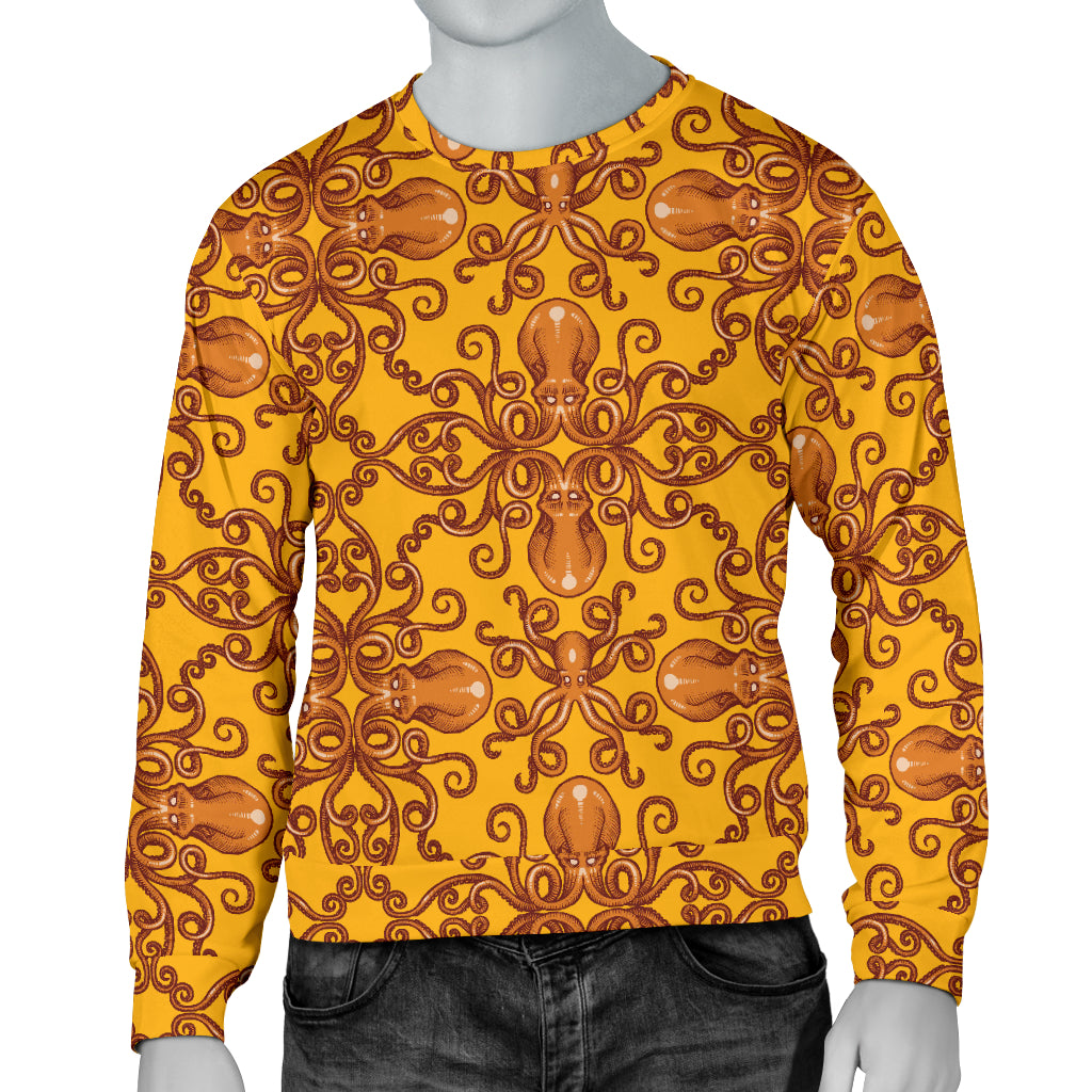 Octopus Background Design Print Men Long Sleeve Sweatshirt