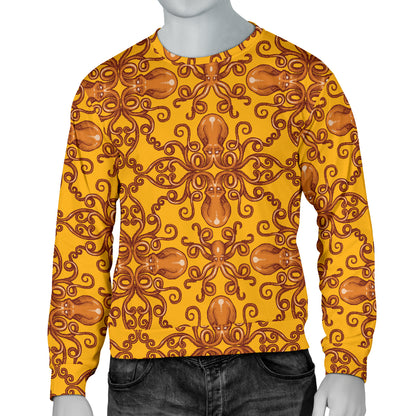 Octopus Background Design Print Men Long Sleeve Sweatshirt