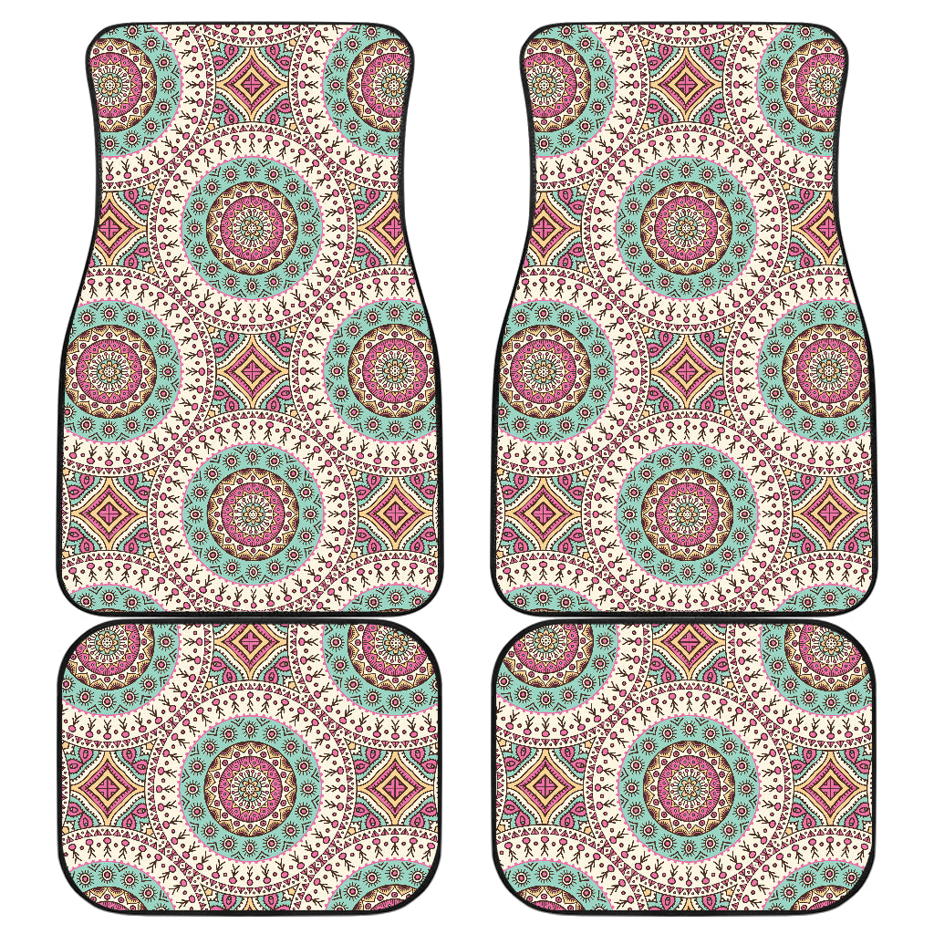 Bohemian Round Style Print Car Floor Mats Front Back