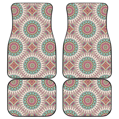 Bohemian Round Style Print Car Floor Mats Front Back