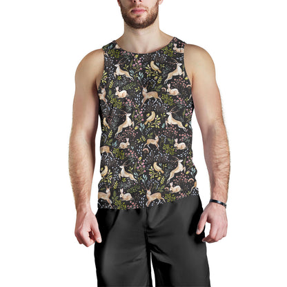 Deer Floral Jungle Men Tank Top