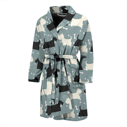 Scottish Terriers Print Design LKS301 Men Bathrobe