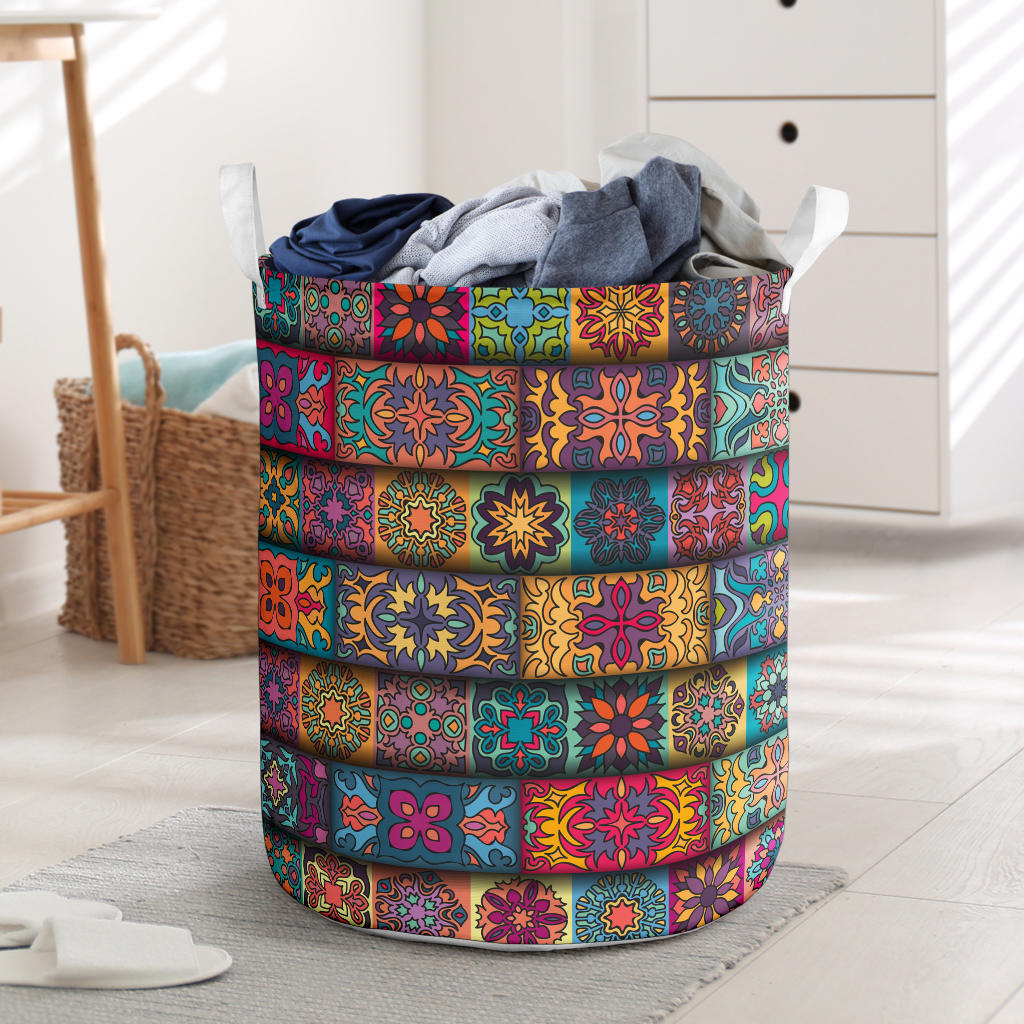 Mandala Style Design Print Laundry Basket